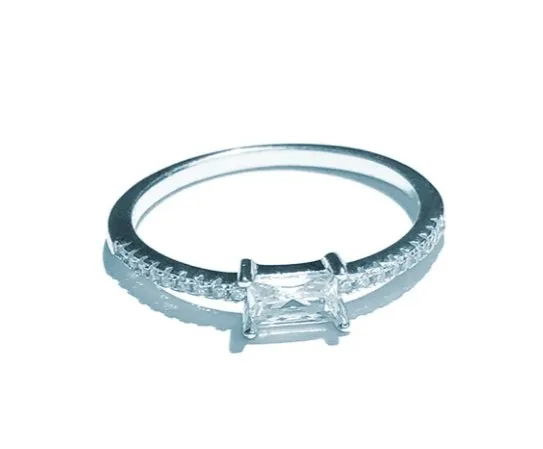 0.5ct Emerald Cut Diamond Simple Thin Circle Ring