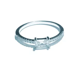 0.5ct Emerald Cut Diamond Simple Thin Circle Ring