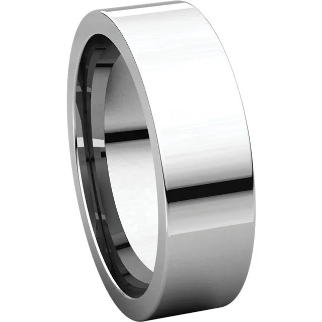 10k White Gold 8mm Flat Comfort Fit Band, Size 10.5