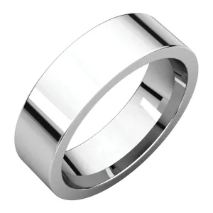10k White Gold 8mm Flat Comfort Fit Band, Size 10.5