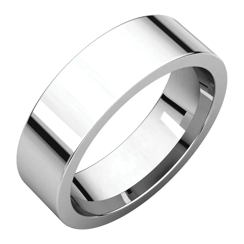 10k White Gold 8mm Flat Comfort Fit Band, Size 10.5