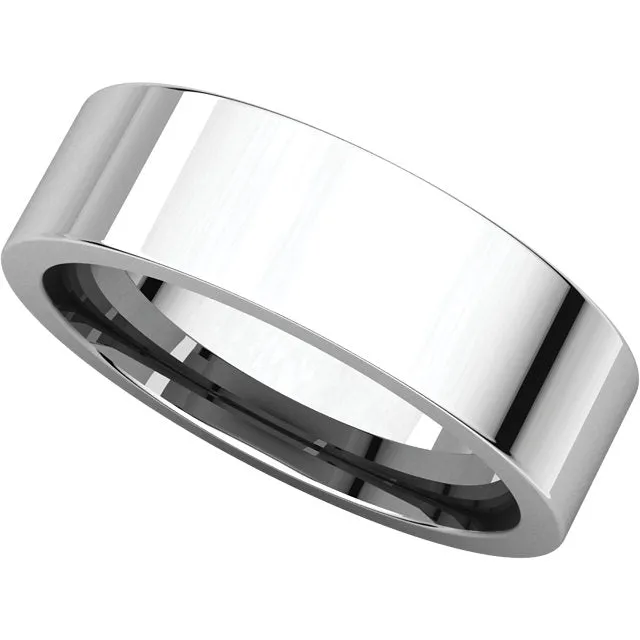 10k White Gold 8mm Flat Comfort Fit Band, Size 10.5