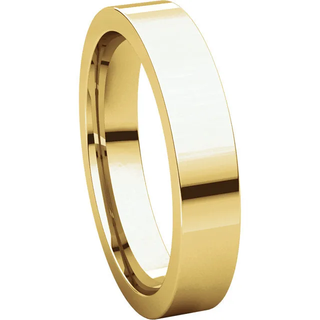 10k Yellow Gold 4mm Flat Comfort Fit Band, Size 10