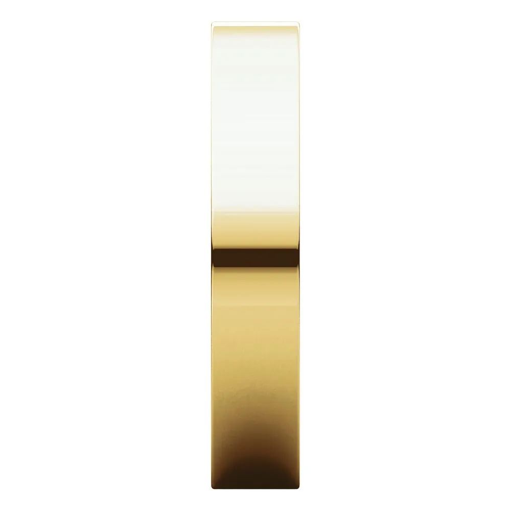 10k Yellow Gold 4mm Flat Comfort Fit Band, Size 10