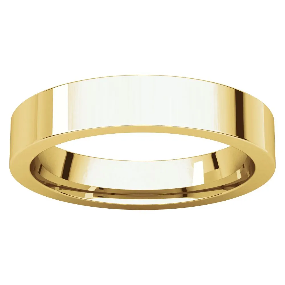 10k Yellow Gold 4mm Flat Comfort Fit Band, Size 10