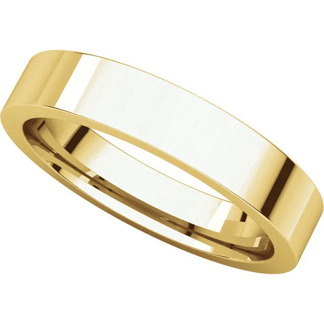 10k Yellow Gold 4mm Flat Comfort Fit Band, Size 10