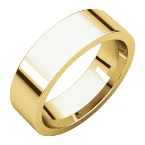 10k Yellow Gold 6mm Flat Comfort Fit Band, Size 10