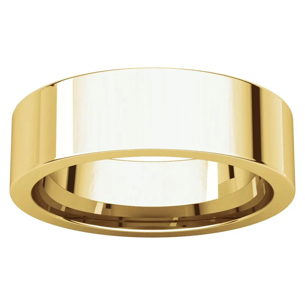 10k Yellow Gold 6mm Flat Comfort Fit Band, Size 10