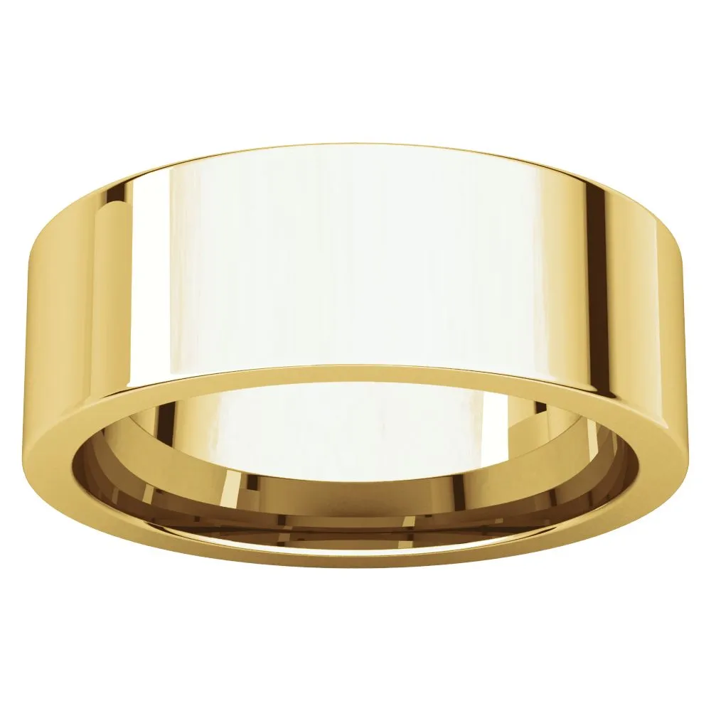 10k Yellow Gold 7mm Flat Comfort Fit Band, Size 7
