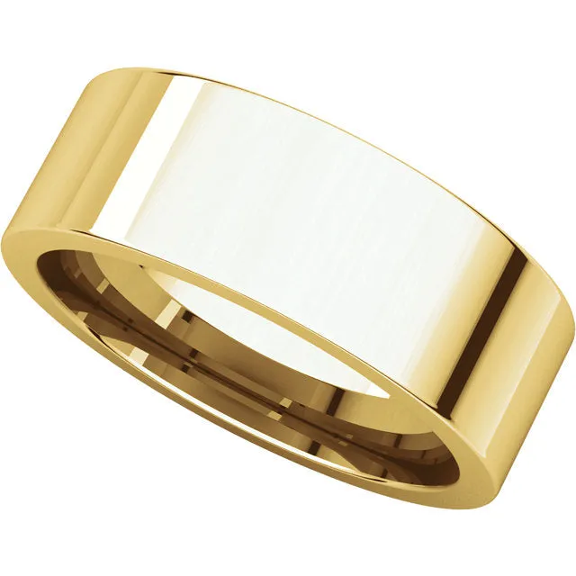 10k Yellow Gold 7mm Flat Comfort Fit Band, Size 7