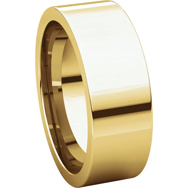 10k Yellow Gold 7mm Flat Comfort Fit Band, Size 7