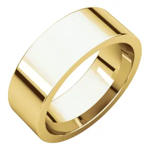10k Yellow Gold 7mm Flat Comfort Fit Band, Size 7