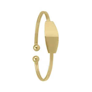 10K Yellow Gold Baby ID Bangle Bracelet