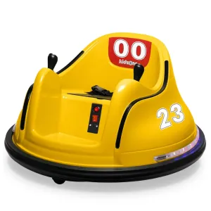 12V Electric Kids Ride-On Bumper Car – 360° Spin 2-Speed Remote Control Bluetooth Music DIY Racing Stickers Fun & Safe Battle Vehicle