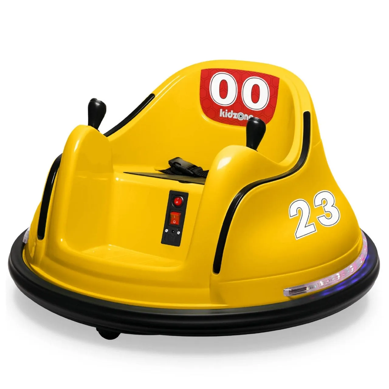 12V Electric Kids Ride-On Bumper Car – 360° Spin 2-Speed Remote Control Bluetooth Music DIY Racing Stickers Fun & Safe Battle Vehicle