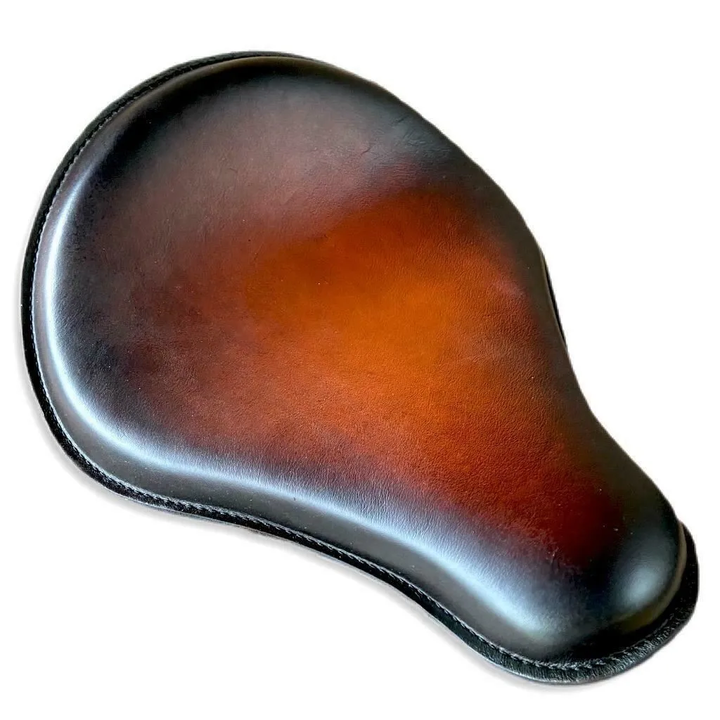 13x15 Brown On Brn Spring Tractor Seat Pad Leather Harley Softail Chopper Bobber