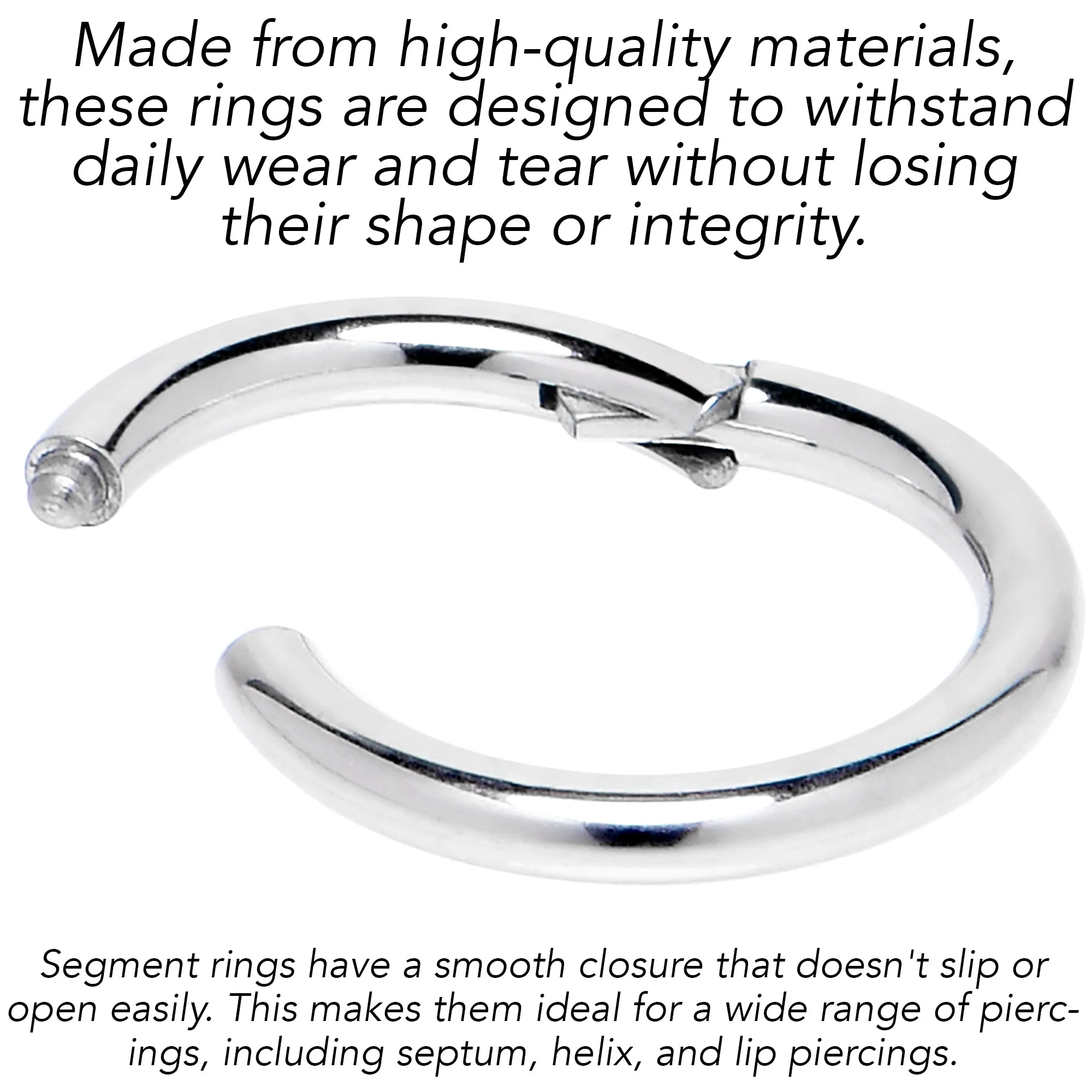 14 Gauge 9mm 316L Surgical Steel Precision Hinged Segment Hoop