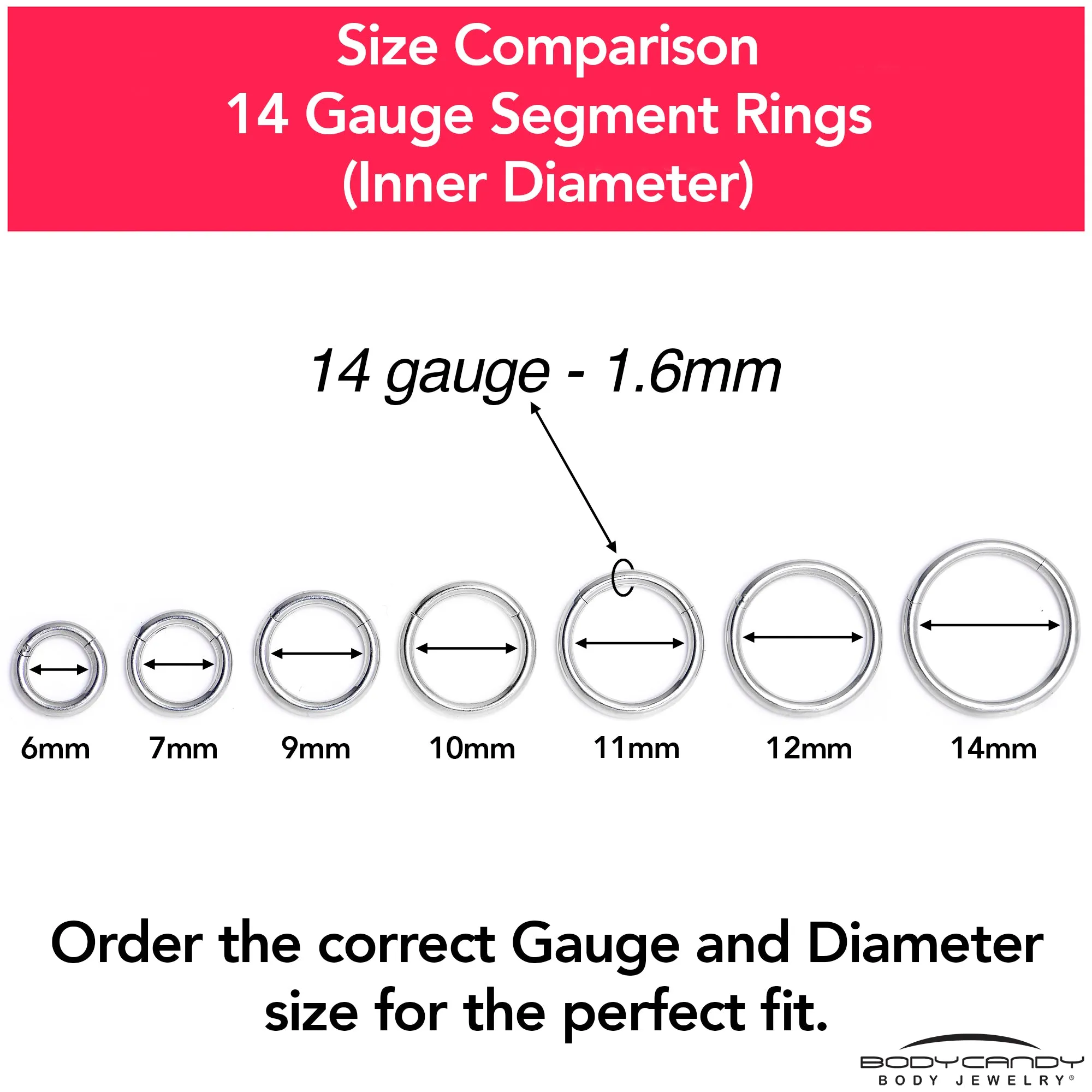 14 Gauge 9mm 316L Surgical Steel Precision Hinged Segment Hoop