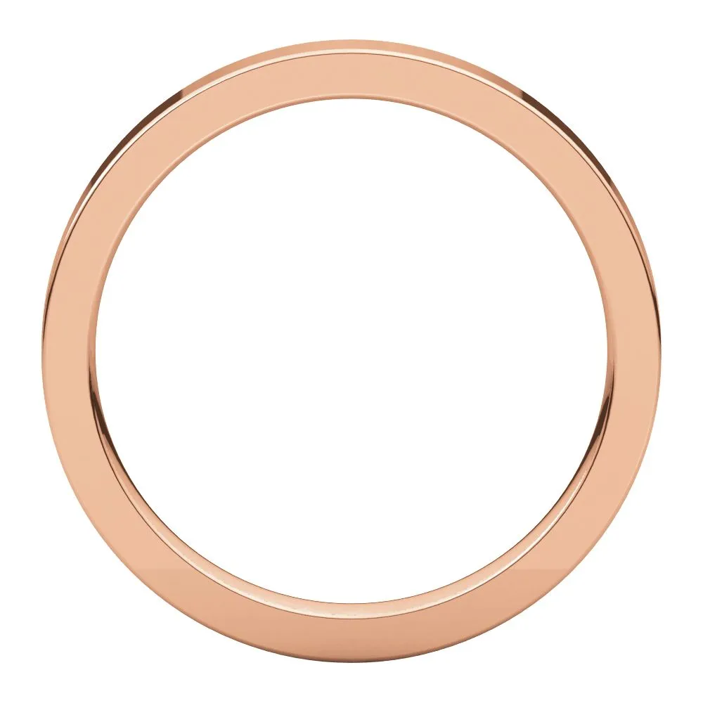 14k Rose Gold 2.5mm Flat Comfort Fit Band, Size 6