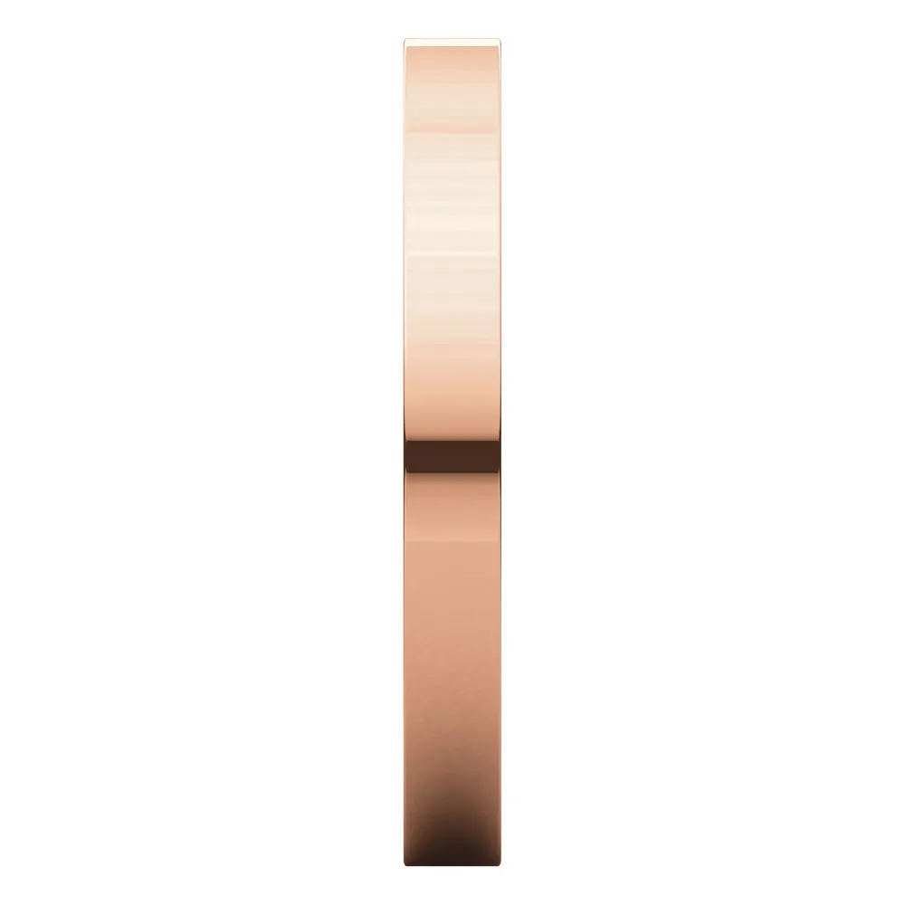 14k Rose Gold 2.5mm Flat Comfort Fit Band, Size 6