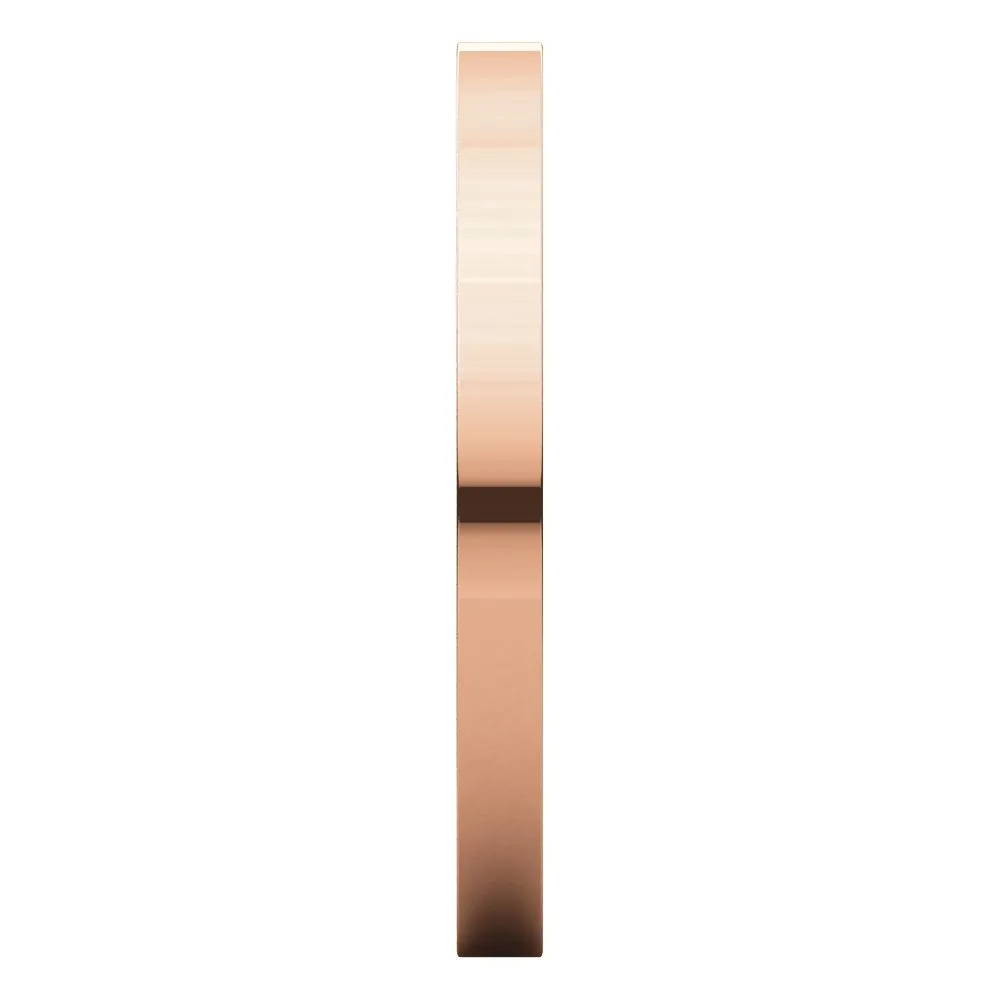 14k Rose Gold 2mm Flat Comfort Fit Band, Size 6.5