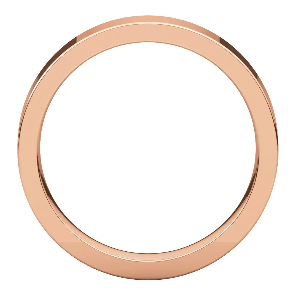 14k Rose Gold 4mm Flat Comfort Fit Wedding Band, Size 10.5