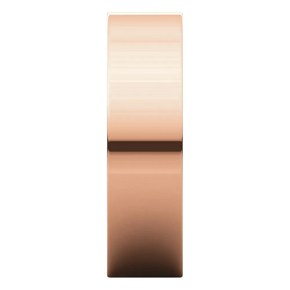14k Rose Gold 6mm Flat Comfort Fit Band, Size 9