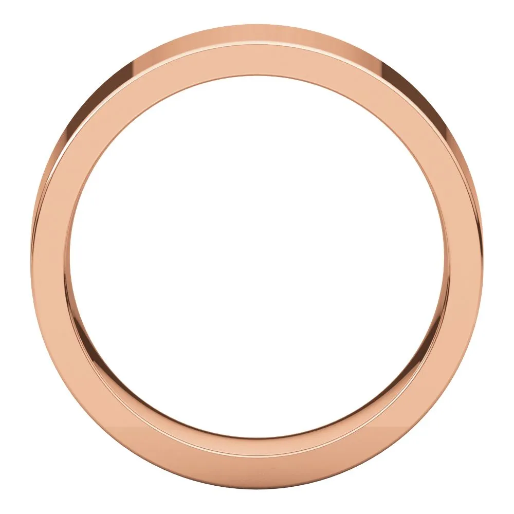 14k Rose Gold 6mm Flat Comfort Fit Band, Size 9