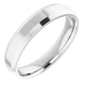 14K White 4 mm Beveled Edge Comfort Fit Light Band