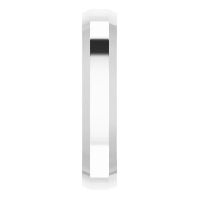 14K White 4 mm Beveled Edge Comfort Fit Light Band