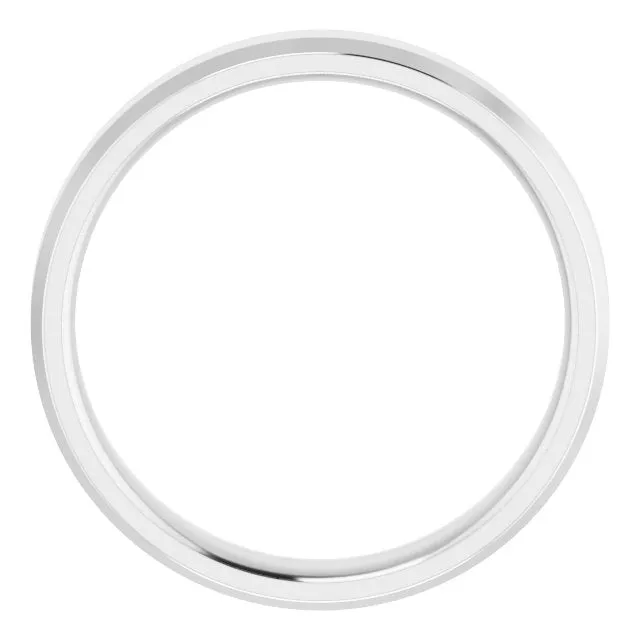 14K White 4 mm Beveled Edge Comfort Fit Light Band
