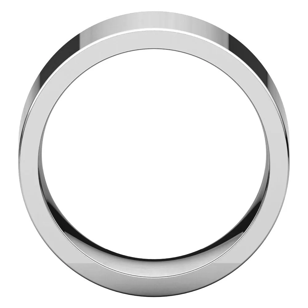 14k White Gold 10mm Flat Comfort Fit Band, Size 11.5