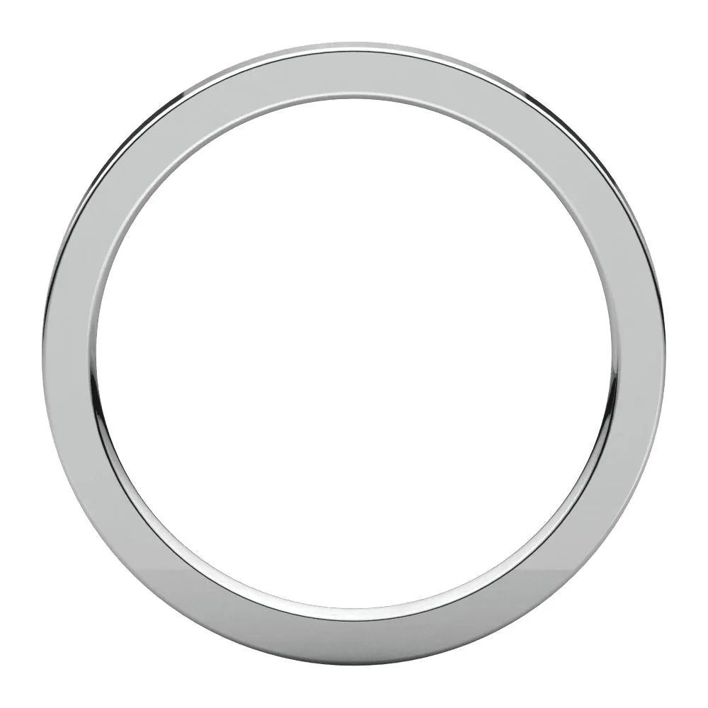 14k White Gold 1.5mm Flat Comfort Fit Band, Size 5.5