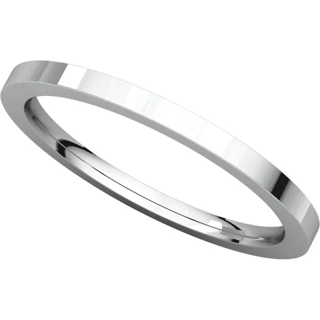 14k White Gold 1.5mm Flat Comfort Fit Band, Size 5.5
