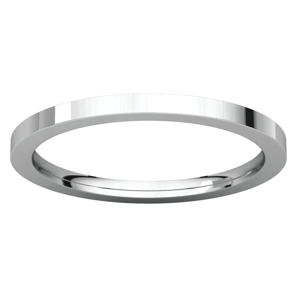 14k White Gold 1.5mm Flat Comfort Fit Band, Size 5.5