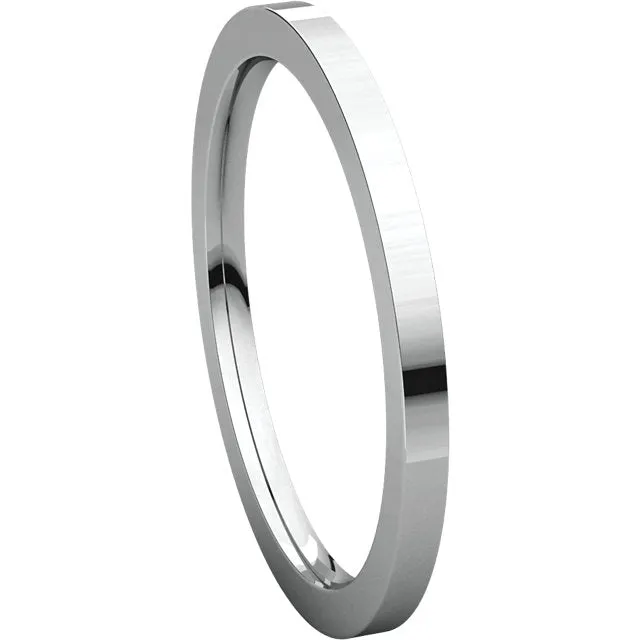14k White Gold 1.5mm Flat Comfort Fit Band, Size 5.5