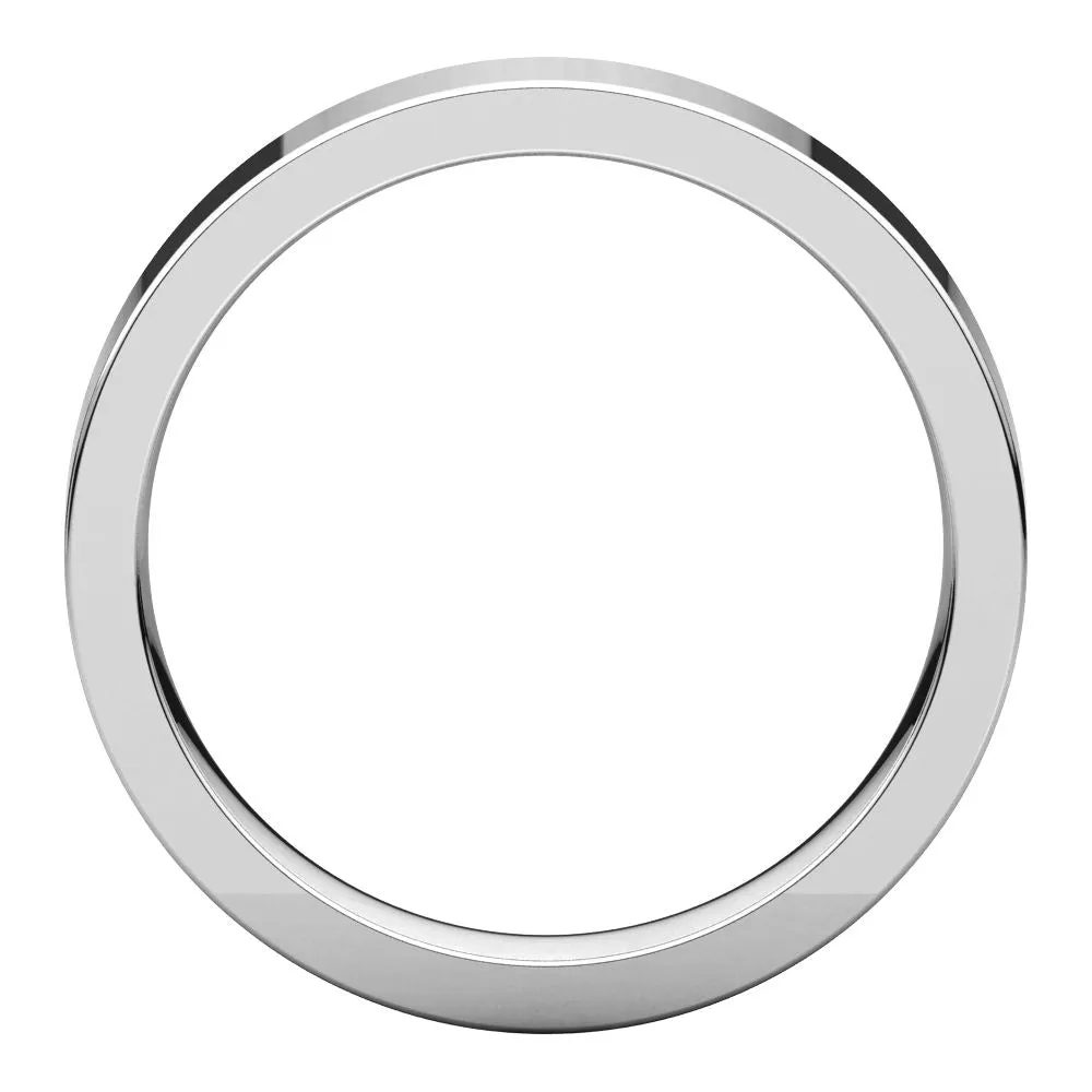 14k White Gold 4mm Flat Comfort Fit Band, Size 10.5