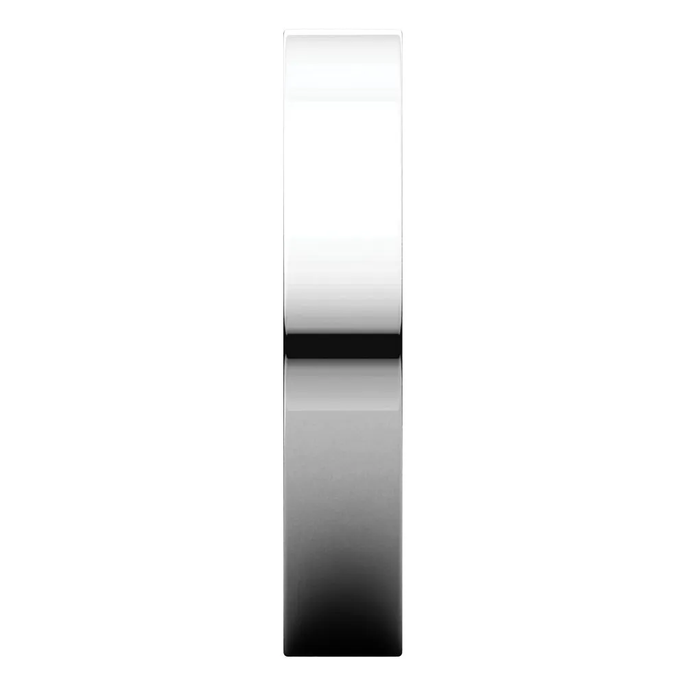 14k White Gold 4mm Flat Comfort Fit Band, Size 4.5