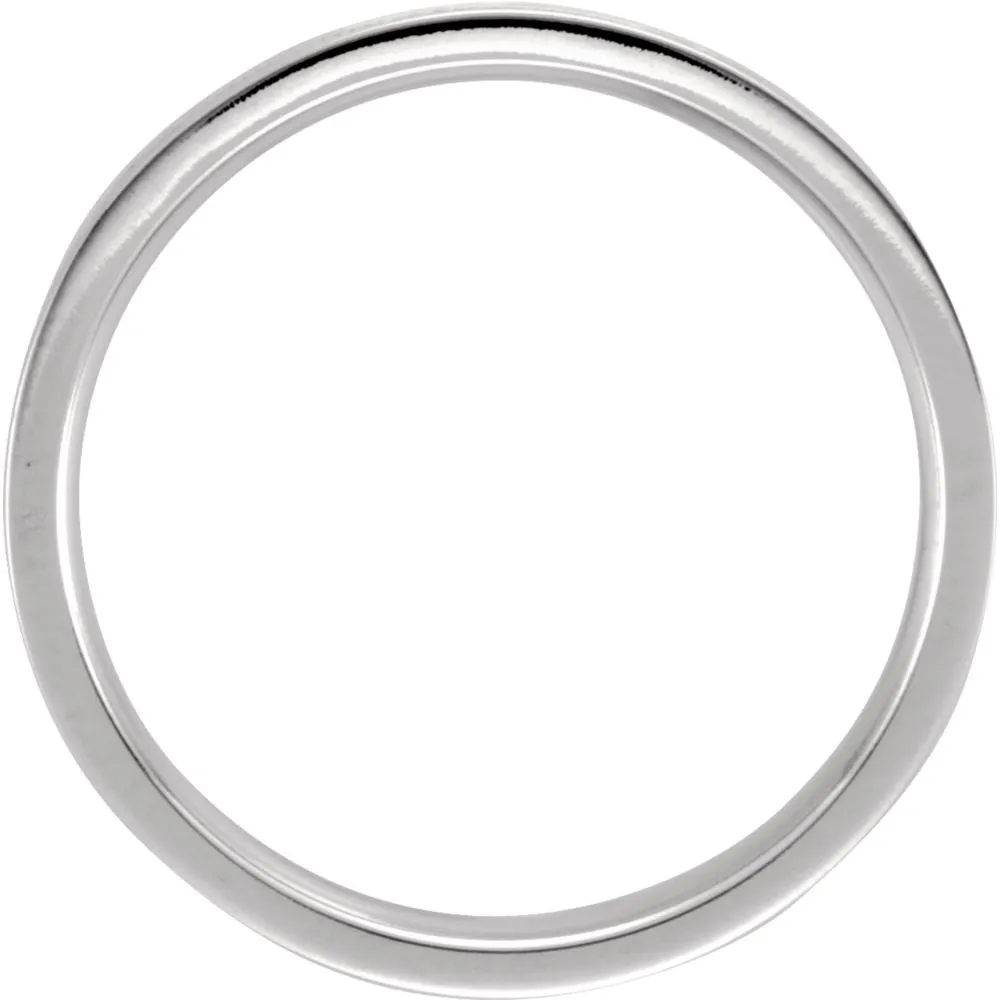 14k White Gold 4mm Flat Comfort Fit Milgrain Band Size 8