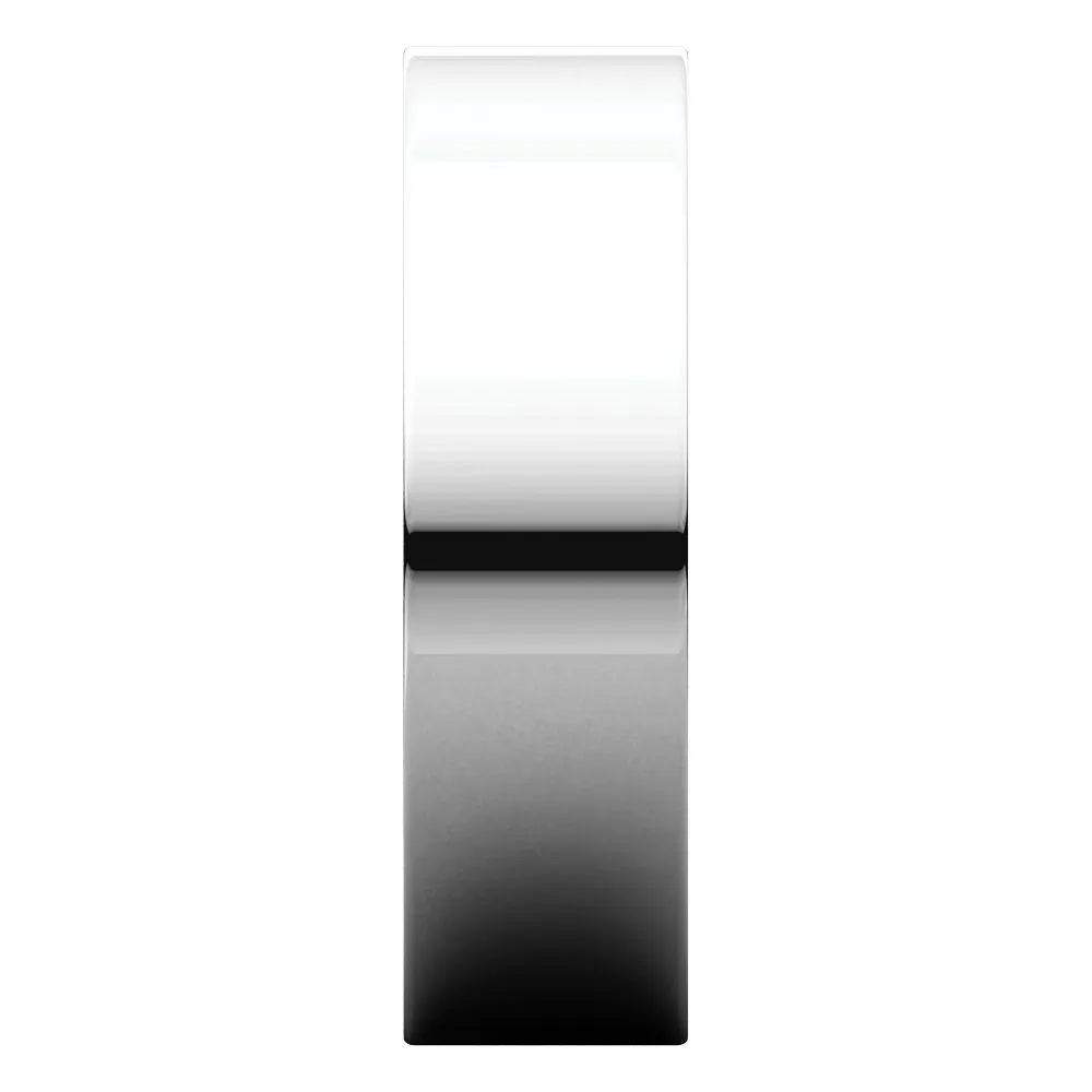 14k White Gold 6mm Flat Comfort Fit Band, Size 11.5