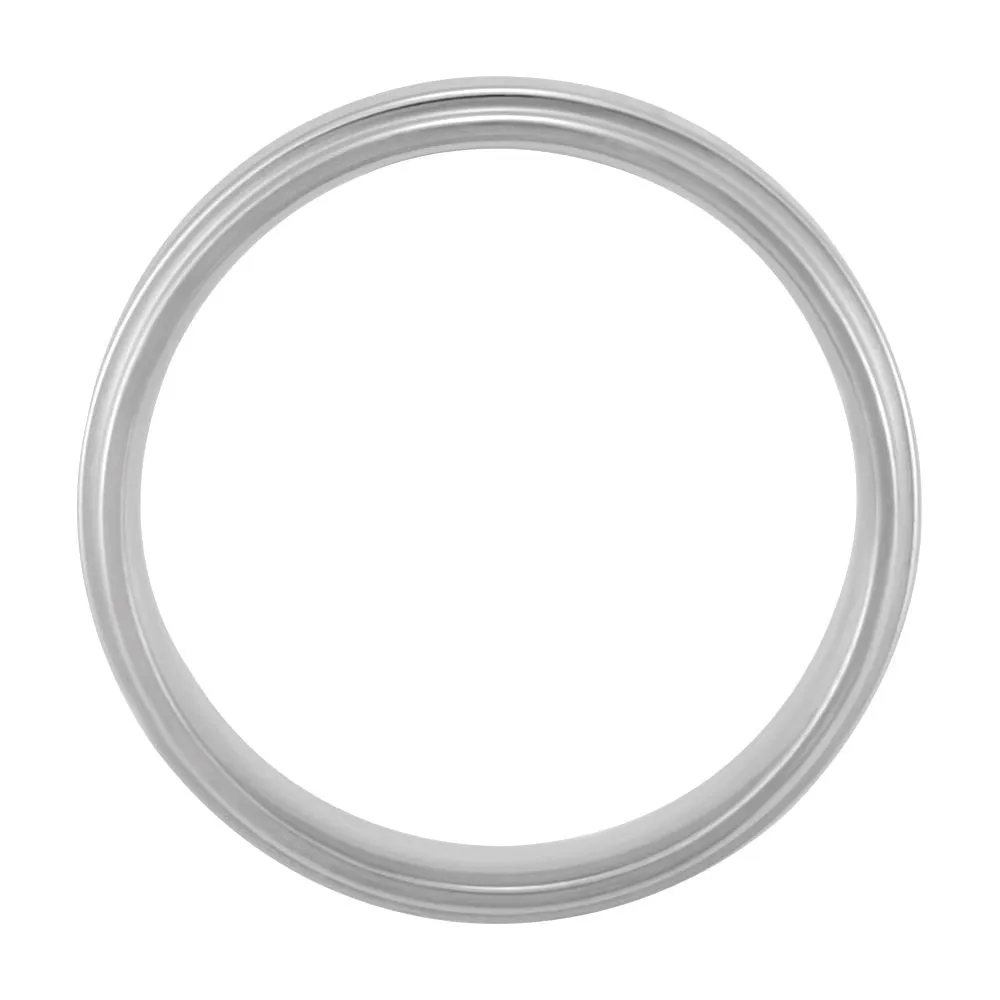 14k White Gold 7.5mm Flat Edge Comfort Fit Band Size 10
