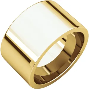 14k Yellow Gold 12mm Flat Comfort Fit Band, Size 9