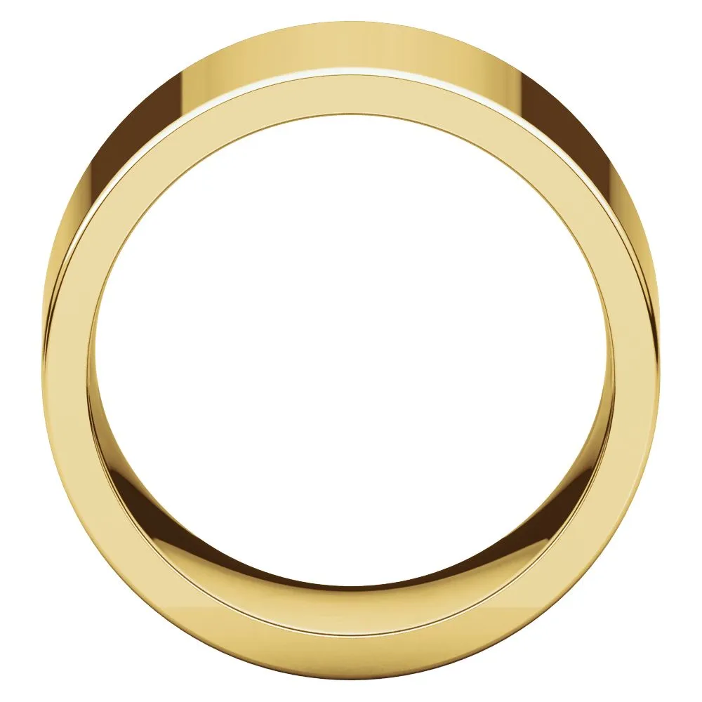 14k Yellow Gold 12mm Flat Comfort Fit Band, Size 9
