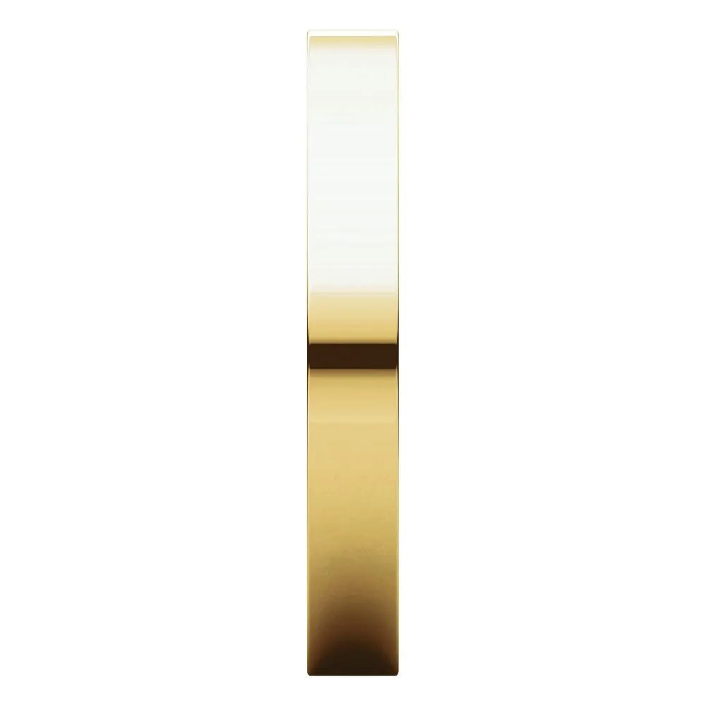 14k Yellow Gold 3mm Flat Comfort Fit Band, Size 7
