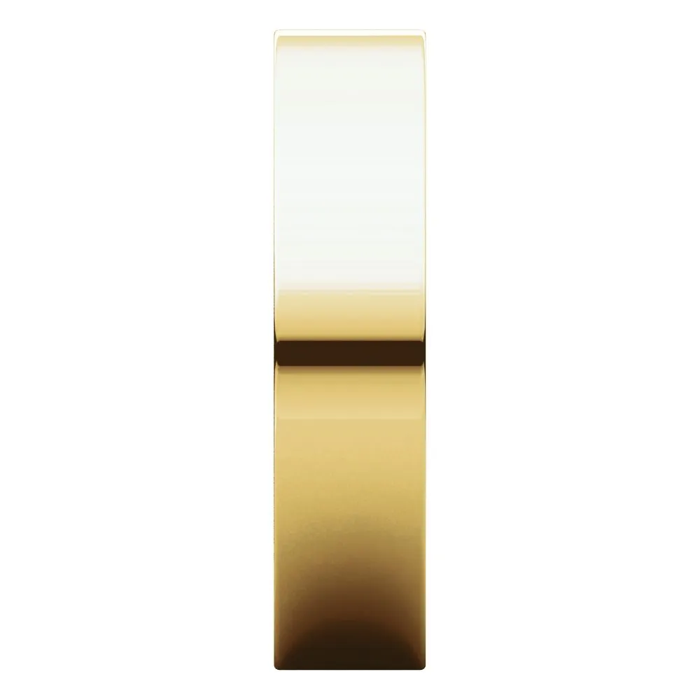 14k Yellow Gold 5mm Flat Comfort Fit Band, Size 13