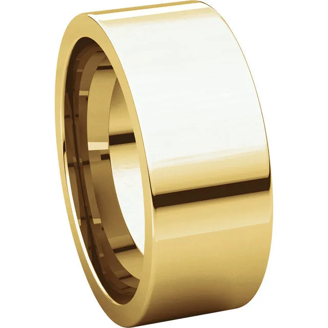 14k Yellow Gold 8mm Flat Comfort Fit Band, Size 12.5