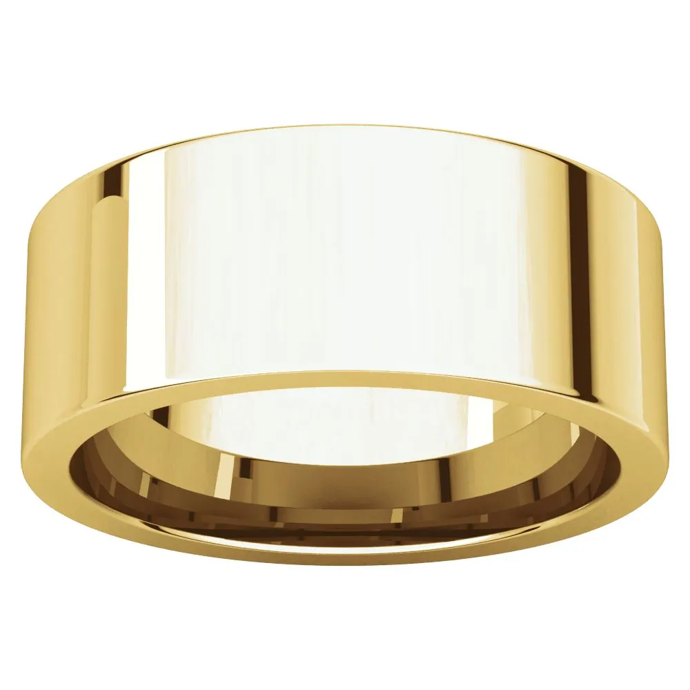 14k Yellow Gold 8mm Flat Comfort Fit Band, Size 12.5
