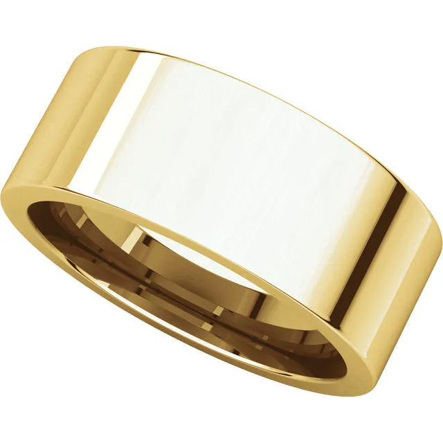 14k Yellow Gold 8mm Flat Comfort Fit Band, Size 12.5