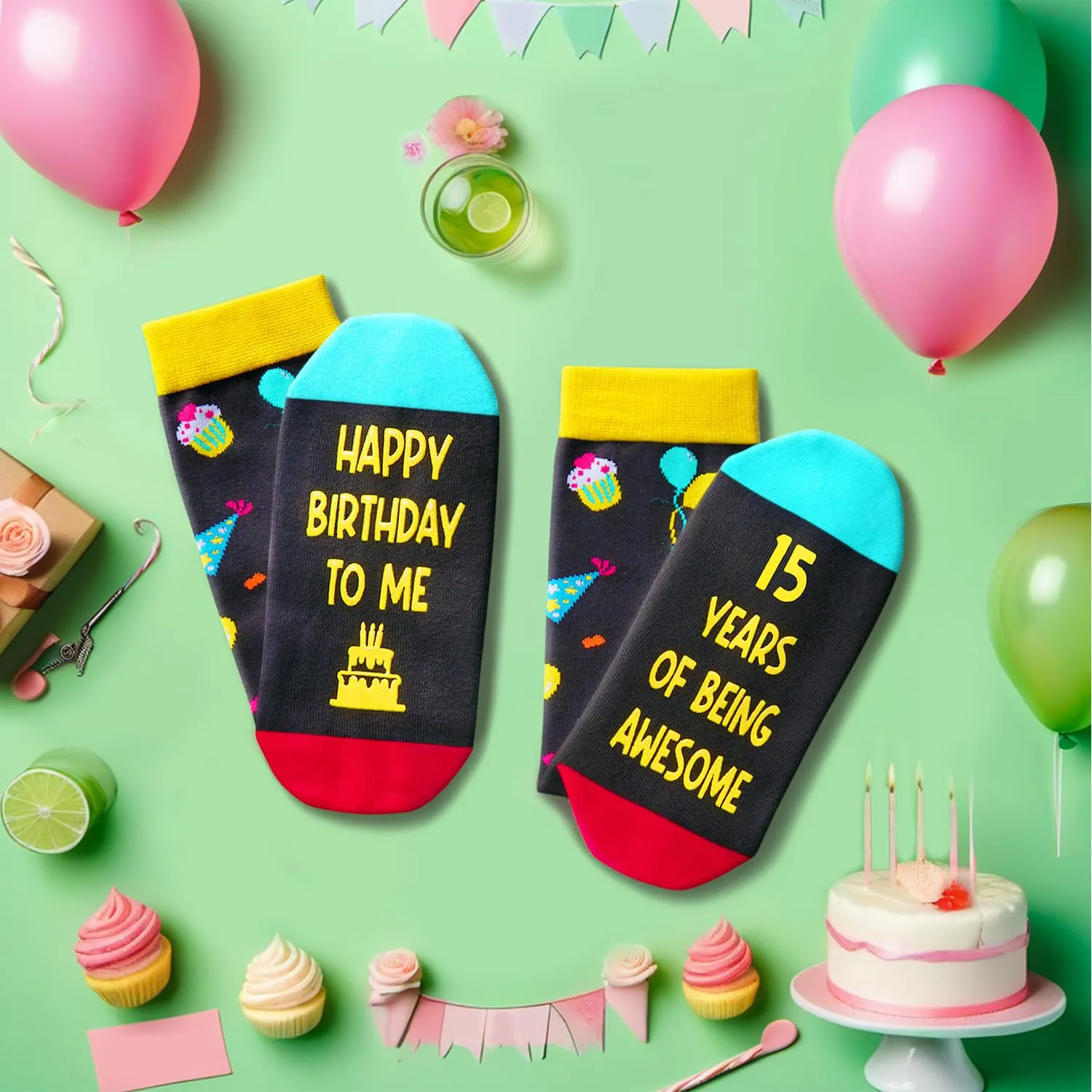 15th Birthday Gift Ideas Socks - 15th Birthday Gifts Socks for 15 Year Old Boys Girls, Gift Ideas for 15 Year Old Teens
