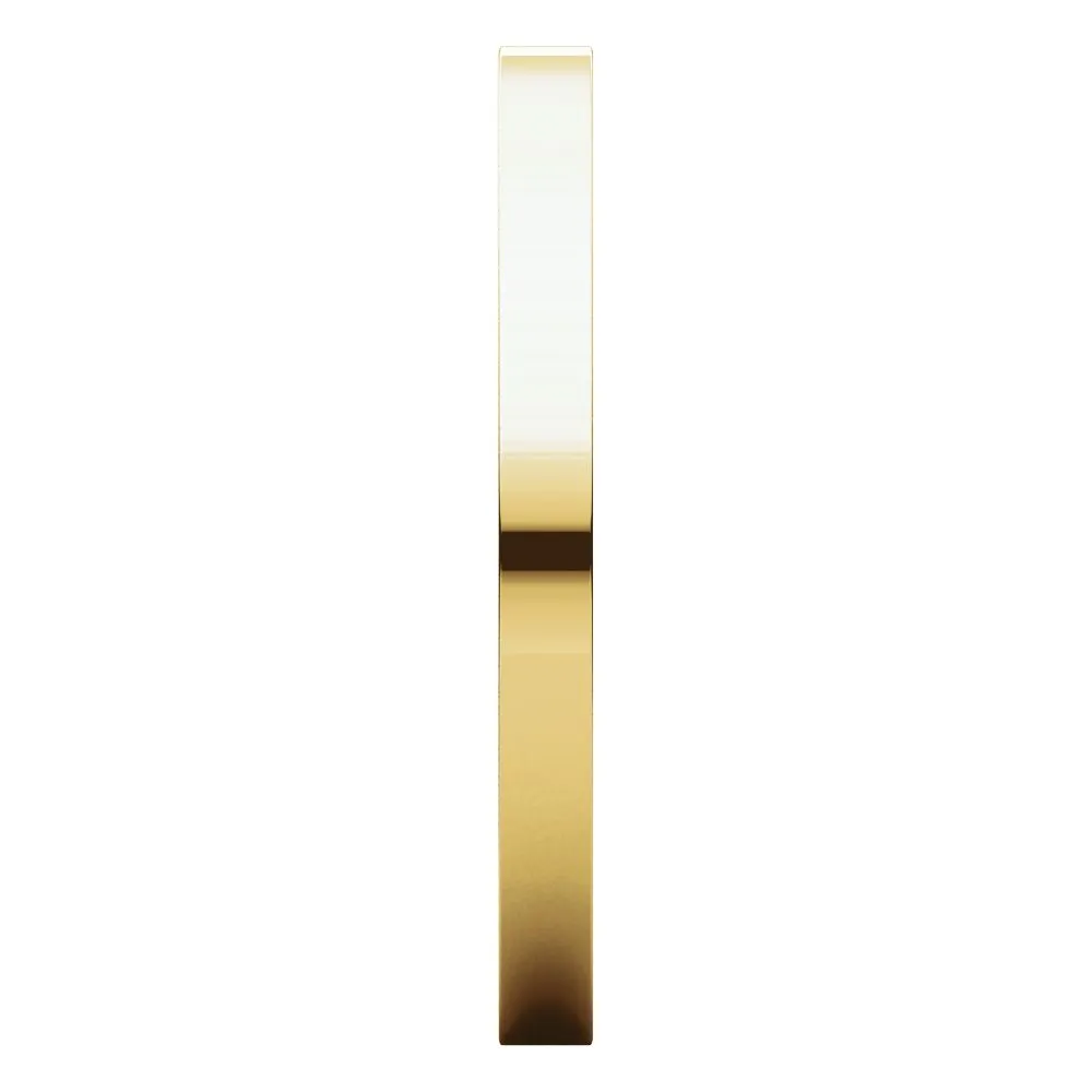 18k Yellow Gold 2mm Flat Comfort Fit Band, Size 6